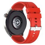Για Huawei Watch GT3 42mm 20mm   Για Huawei Watch GT2 42mm / Watch 2 20mm   Για Honor Magic Watch 2 42mm 20mm προεξέχον κεφάλι λουράκι σιλικόνης ασημένια πόρπη (κόκκινο)