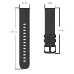 Για Amazfit 2 Stratos 22mm μονόχρωμο λουράκι  ρολογιού σιλικόνης (μαύρο) - Image 2