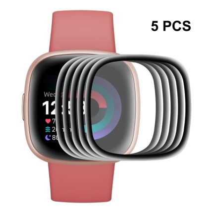 5 PC για Fitbit Versa 4 / Sense 2 ENKAY 3D πλήρους κάλυψης μαλακό PC Edge + PMMA HD ταινία προστασίας οθόνης