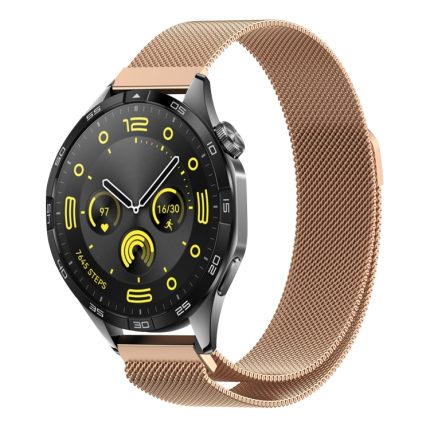 For Huawei Watch GT4 46mm Milan Magnetic Steel Mesh Watch Band(Rose Gold)