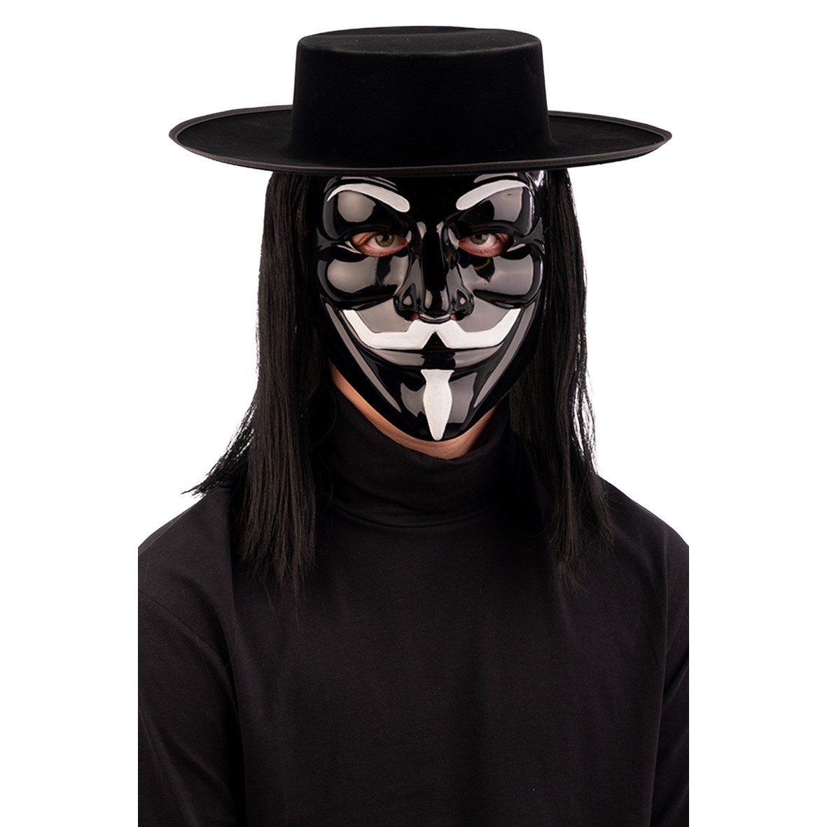 13149 Μάσκα Anonymous Μαύρη Πλαστική - Image 1