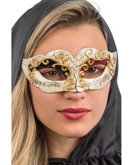 Μάσκα Ματιών Βενετσιάνικη Με Διακοσμητικά Και Νότες