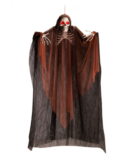 Κρεμαστός Διακοσμητικός Σκελετός Halloween Με Πέπλο Και Φως