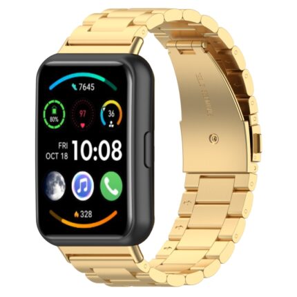 For Huawei Watch Fit 2 Three-bead Metal Stainless Steel Watch Band (ΧΡΥΣΟ)