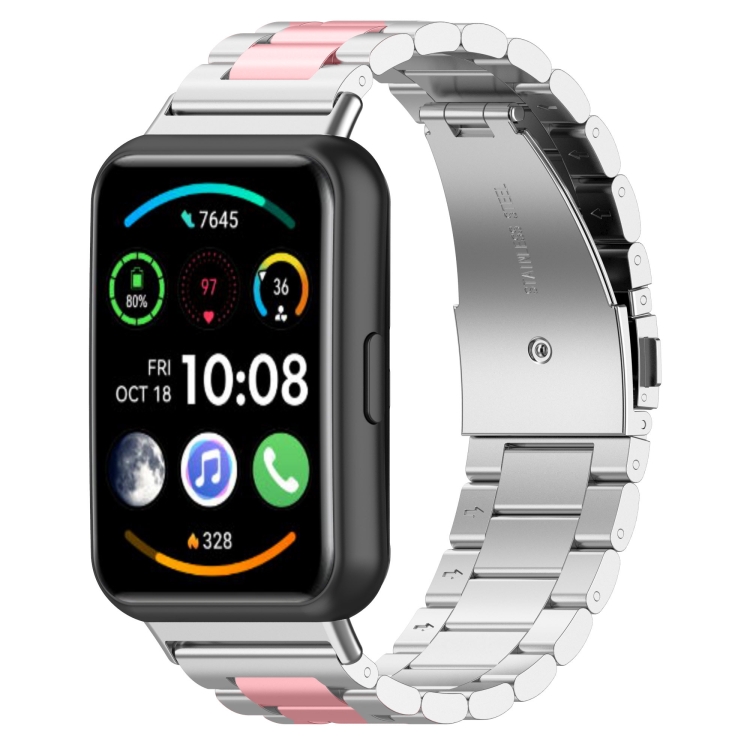 EDA003302401F Για Huawei Watch Fit 2 Ζώνη ρολογιών από ανοξείδωτο ατσάλι μετάλλων τριών σφαιριδίων(ασημί ροζ) - Image 1