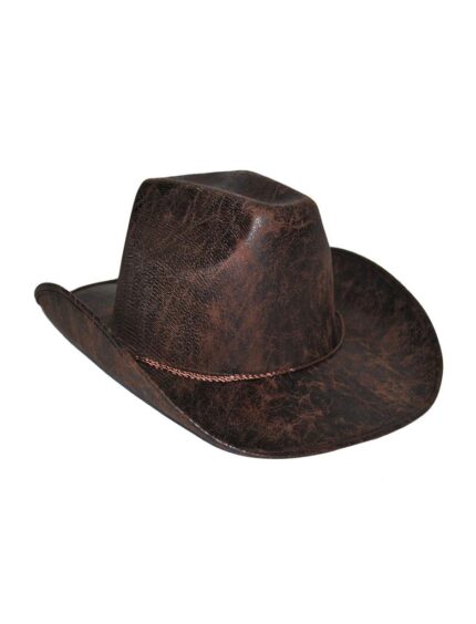 Καπέλο Cowboy Καφέ Deluxe Δερματίνη