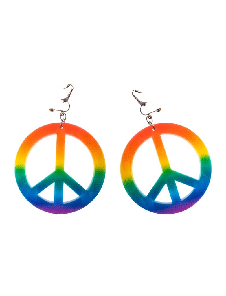 ES_53815_apokriatika_skoularikia_hippie_sima_eirinis Σκουλαρίκια Hippie Με Σήμα Ειρήνης - Image 1