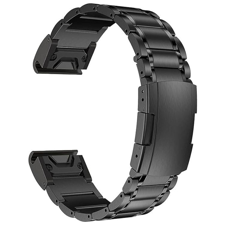 EDA007505901A Για Garmin 22mm Five-beads Titanium Alloy Push Buckle Metal Quick Release Watch Band(Black) - Image 1