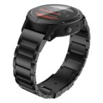 Για Garmin 22mm Three-beads Titanium Alloy Push Buckle Metal Quick Release Watch Band(Black) 