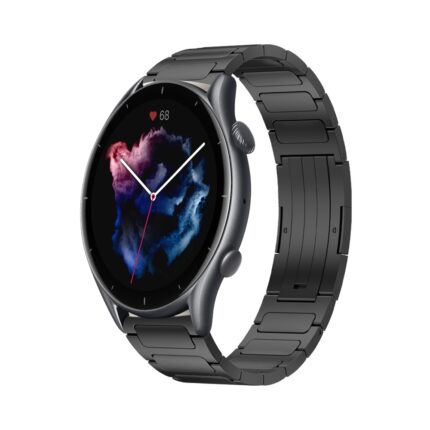 Για Amazfit GTR 3 22mm I-Shaped Titanium Alloy Watch Band(Black) 
