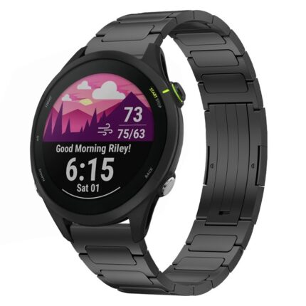 Για Garmin Forerunner 255 22mm I-Shaped Titanium Alloy Watch Band(Black) 