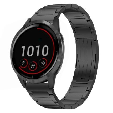 Για Garmin Vivoactive 4 22mm I-Shaped Titanium Alloy Watch Band(Black) 