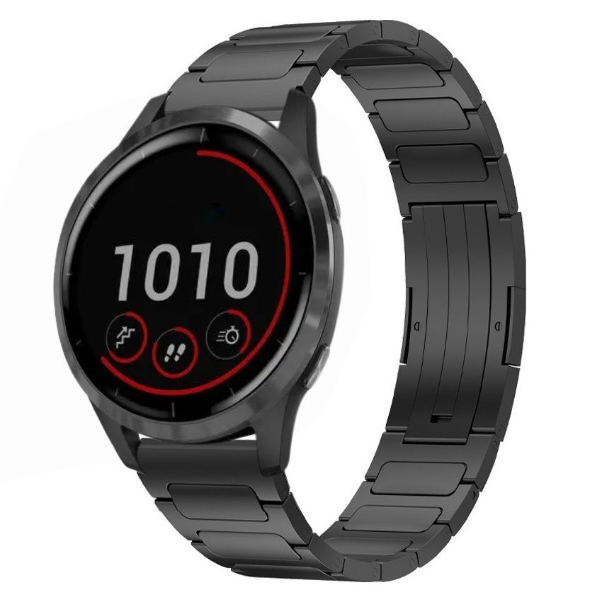 SYA002347806A Για Garmin Vivoactive 4 22mm I-Shaped Titanium Alloy Watch Band(Black) - Image 1