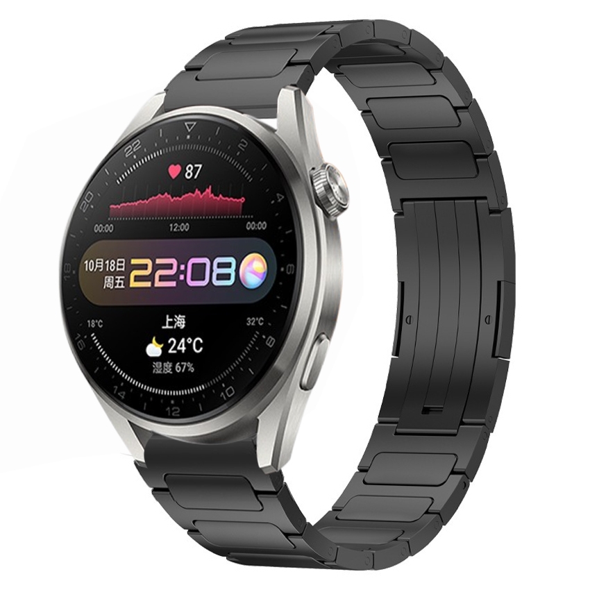 SYA002348011A Για Huawei Watch 3 Pro 22mm I-Shaped Titanium Alloy Watch Band(Black) - Image 1