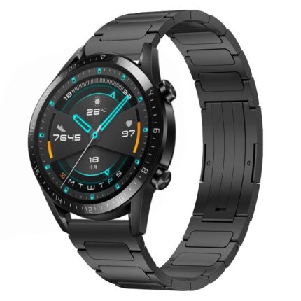 Για Huawei GT2 46mm 22mm I-Shaped Titanium Alloy Watch Band(Black) 