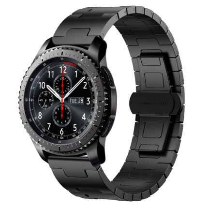Για Samsung Galaxy Gear S3 Frontier Titanium Alloy 22mm Metal Watch Band(Black) 