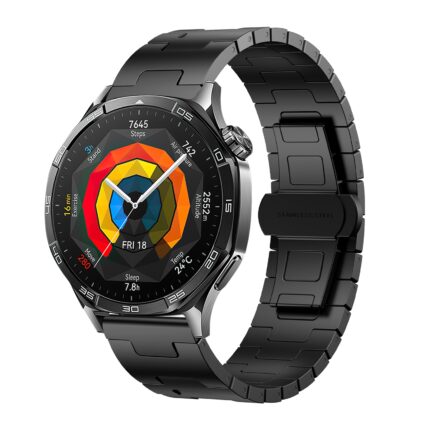 Για Amazfit Bip 5 / GTR 4 / GTR 3 Titanium Alloy Metal 22mm Watch Band(Black) 