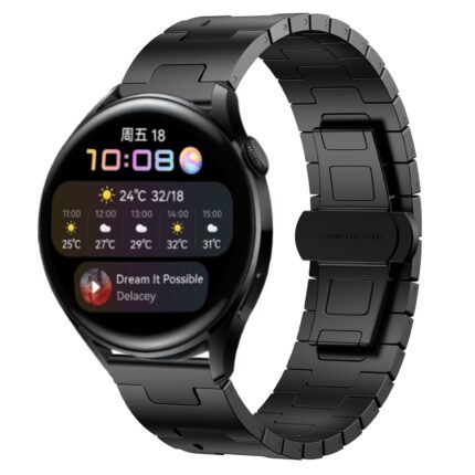 Για Huawei Watch 3 Titanium Alloy 22mm Metal Watch Band(Black) 