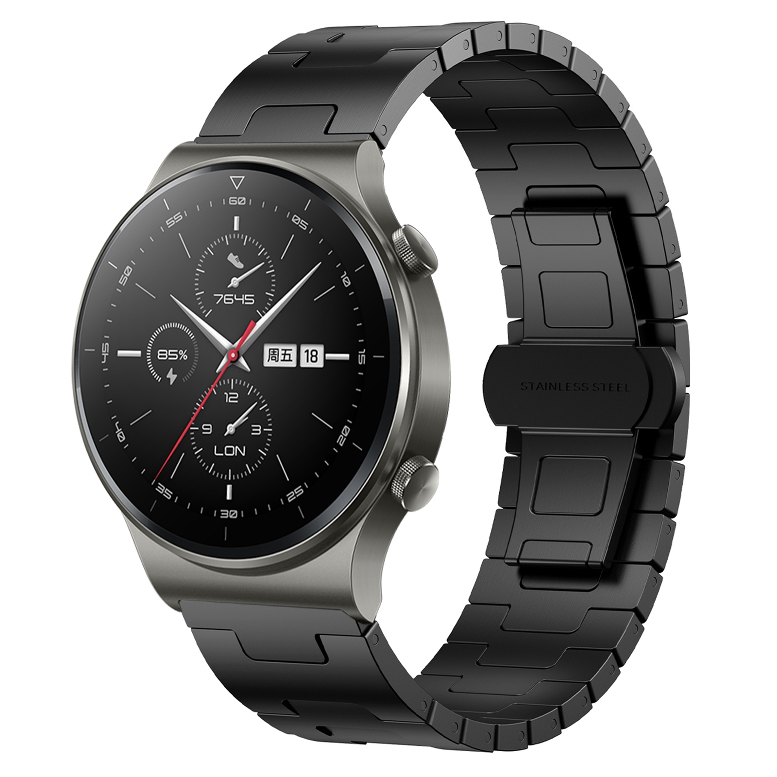 SYA002715715A Για Huawei Watch GT2 Pro Titanium Alloy 22mm Metal Watch Band(Black) - Image 1