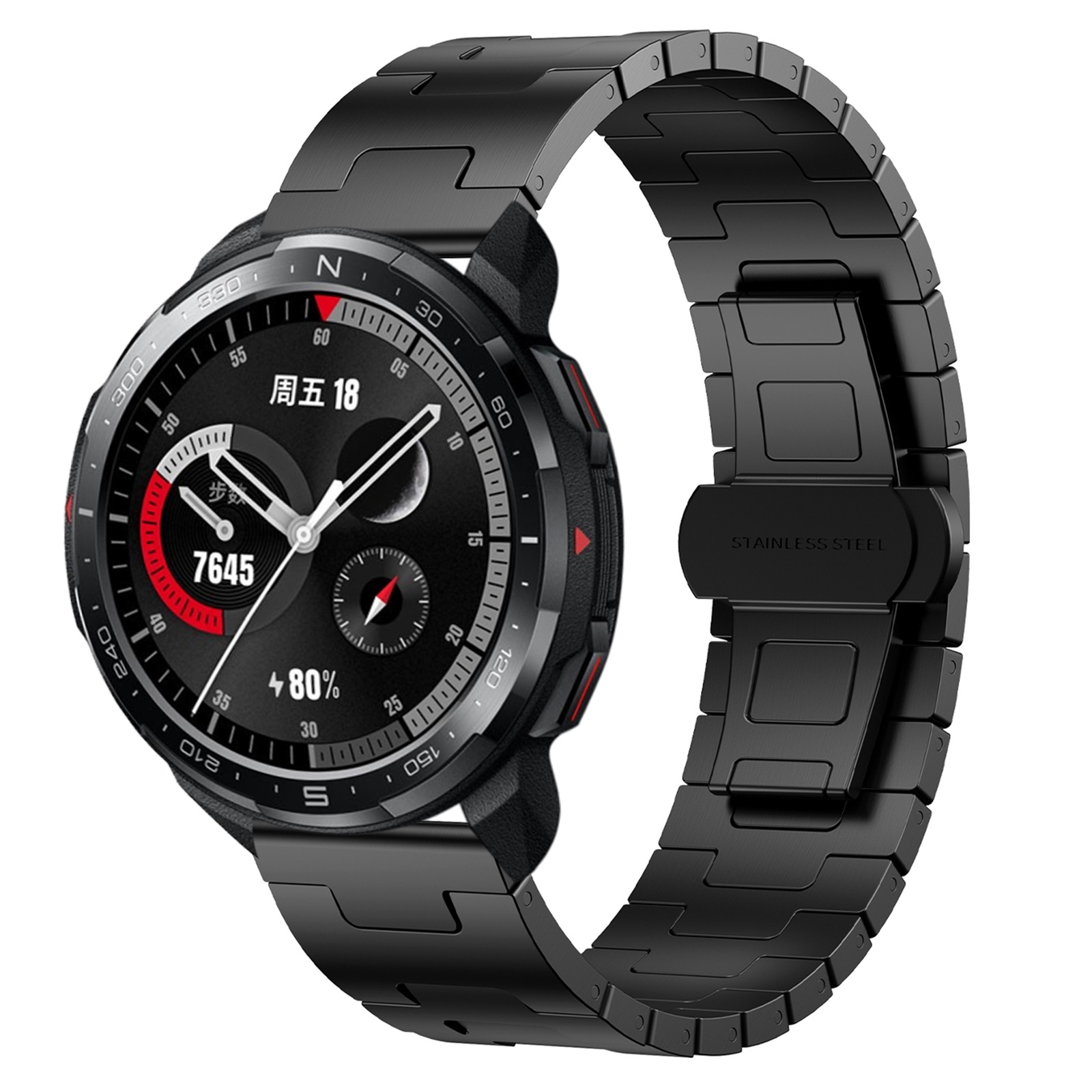 SYA002715806A Για Honor Watch GS Pro Titanium Alloy 22mm Metal Watch Band(Black) - Image 1