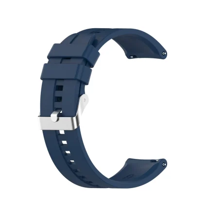 Για το Xiaomi Watch Color Sport   Για το TicWatch Pro 3 Silicone Watch με ασημένια αγκράφα (σκούρο μπλε)