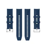 Για το Xiaomi Watch Color Sport   Για το TicWatch Pro 3 Silicone Watch με ασημένια αγκράφα (σκούρο μπλε) - Image 2