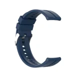 Για το Xiaomi Watch Color Sport   Για το TicWatch Pro 3 Silicone Watch με ασημένια αγκράφα (σκούρο μπλε) - Image 3