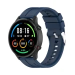 Για το Xiaomi Watch Color Sport   Για το TicWatch Pro 3 Silicone Watch με ασημένια αγκράφα (σκούρο μπλε) - Image 4