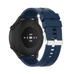 Για το Xiaomi Watch Color Sport   Για το TicWatch Pro 3 Silicone Watch με ασημένια αγκράφα (σκούρο μπλε) - Image 5