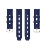 For TicWatch Pro 3 Silicone Watch Band with Silver Steel Buckle(Midnight Blue) - Image 2