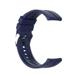 For TicWatch Pro 3 Silicone Watch Band with Silver Steel Buckle(Midnight Blue) - Image 3