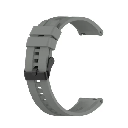 20mm For Huawei Watch GT 2 42mm Silicone Watch Band with Black Buckle(Grey)