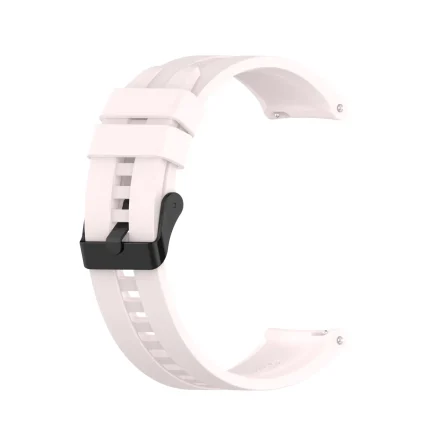 For Huawei Watch GT 2 42mm Silicone Watch Band with Black Buckle(Quicksand Pink)