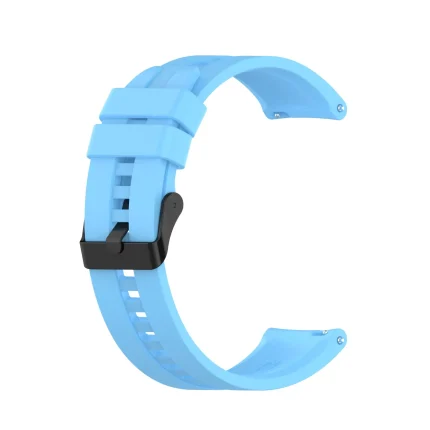 For Huawei Watch GT 2 42mm Silicone Watch Band with Black Buckle(Sky Blue)