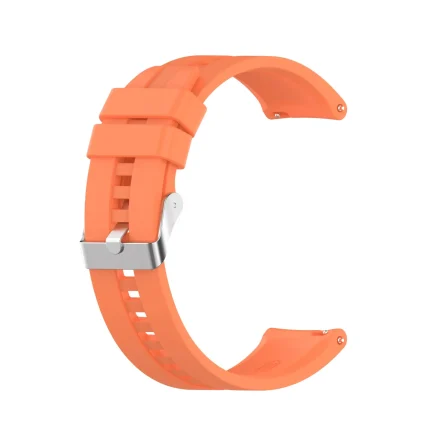 For Huawei Watch GT 2 42mm Silicone Watch Band with Silver Buckle(Vibrant Orange)