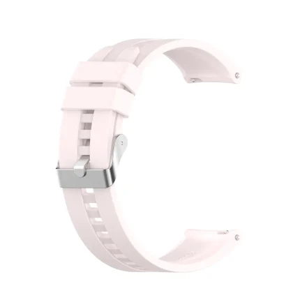 For Huawei Watch GT 2 42mm Silicone Watch Band with Silver Buckle(Quicksand Pink)