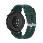 For Huawei Watch GT 2 42mm Silicone Watch Band with Silver Buckle(Dark Green) - Image 5