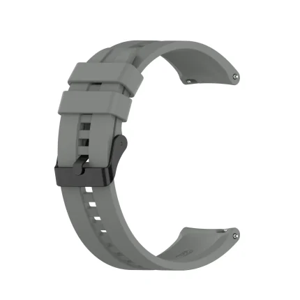 For Huawei Watch GT 2 46mm Silicone Watch Band with Black Buckle(Grey)