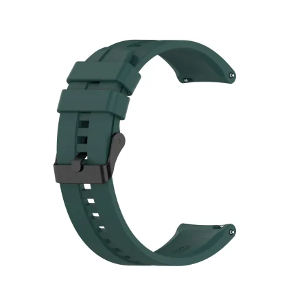 For Huawei Watch GT 2 46mm Silicone Watch Band with Black Buckle(Dark Green)