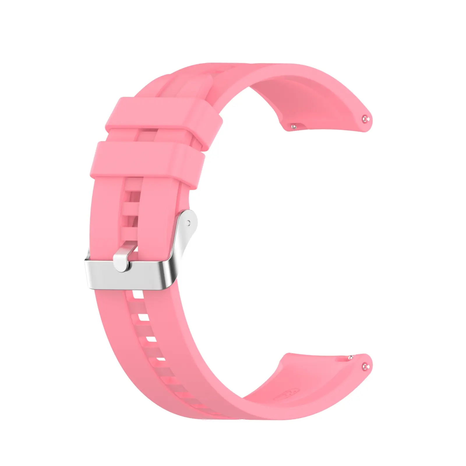 EDA001023602D For Huawei Watch GT 2 46mm Silicone Watch Band with Silver Buckle(Pink) - Image 1