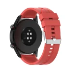 For Huawei Watch GT 2 46mm Silicone Watch Band with Silver Buckle(Red) - Image 5