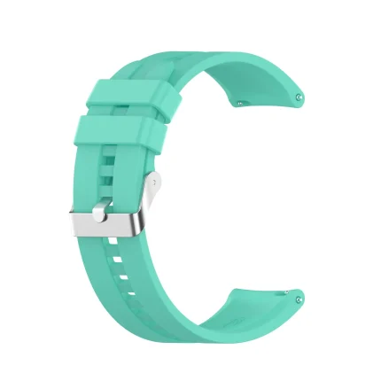 For Huawei Watch GT 2 46mm Silicone Watch Band with Silver Buckle( Blue)