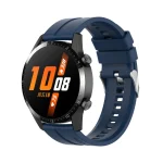 For Huawei Watch GT 2 46mm Silicone Watch Band with Silver Buckle(Dark Blue) - Image 4