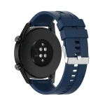 For Huawei Watch GT 2 46mm Silicone Watch Band with Silver Buckle(Dark Blue) - Image 5
