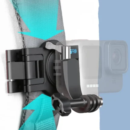 RUIGPRO 360 Degree Rotating Quick Release Strap Mount Shoulder Backpack Mount for GoPro, Insta360, DJI and Other Action Cameras(Black)