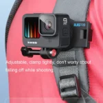 RUIGPRO 360 Degree Rotating Quick Release Strap Mount Shoulder Backpack Mount for GoPro, Insta360, DJI and Other Action Cameras(Black) - Image 4