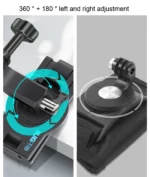 RUIGPRO 360 Degree Rotating Quick Release Strap Mount Shoulder Backpack Mount for GoPro, Insta360, DJI and Other Action Cameras(Black) - Image 6