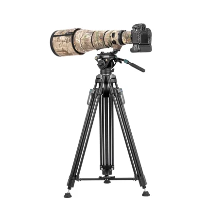 Fotopro DV-3A Pro Heavy-Duty Fluid Head Video Tripod Professional Aluminum Tripod (Black)
