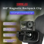 STARTRC 360 Degree Rotation Backpack Clip Magnetic Suction Mount (Black) - Image 2