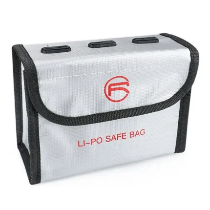 RCSTQ for DJI FPV Combo 3 x Batteries Li-Po Safe Explosion-proof Storage Bag(Silver)